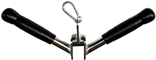 Rivotrance Wide Grip LAT Pull Down, Fitness Lat Tricep Press Down Bar, Curl Straight Bar, Cable Machine Attachment for Strength Training Tricep & Bicep Workouts Multi Gym (V Bar)