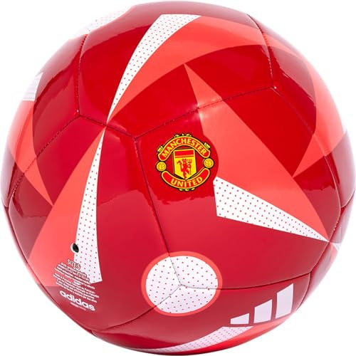 adidas Ball (Machine-Stitched) Mufc Clb Home Mufred/Brired/White for Men & Women Size 5