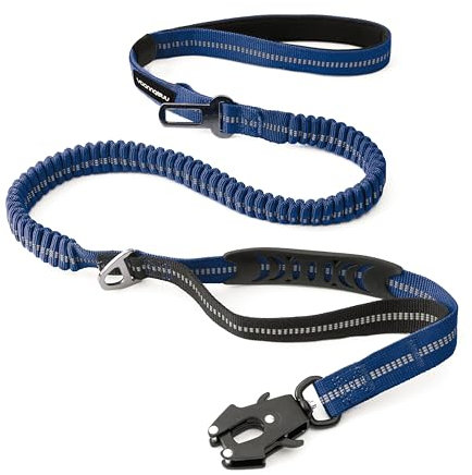 Strapazierfähige Taktische Hundeleine mit Schnellverschluss-Karabiner und stark reflektierenden Fäden, 1,2-1,8 m Power-Stretch-Hundeleine für mittelgroße und große Hunde