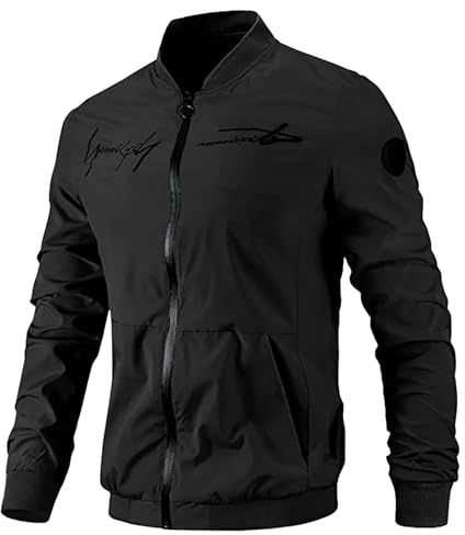 MJGkhiy Giubbotto Invernale Uomo Casual Giacca a Vento Militare Jacket Sportivo Antipioggia Giubbino Autunno Running Primaverile Bomber Con Zip Softshell Giacche Da Lavoro Antivento Giubbotto