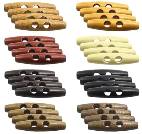 TYFGRT 32 Uds Botones De Madera, Botones De Cárdigan, Botones De Abrigo, Botones De Ropa De Repuesto, Botones De Costura, Accesorios De Costura DIY