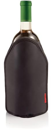 Wintem Copri Bottiglie Refrigerante in tessuto 15x22cm Nero - Raffredda in Soli 15-30 minuti - Inserti in Gel Garantiscono la Tenuta - Materiale Resistente e Facile da Pulire - Cinghietti Regolabili