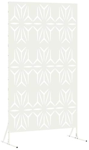 vidaXL Schermo per Privacy Bianco 100 x 50 x 180 cm Acciaio, Schermo per giardino moderno, divisorio rettangolare, pannello estetico per privacy all'aperto