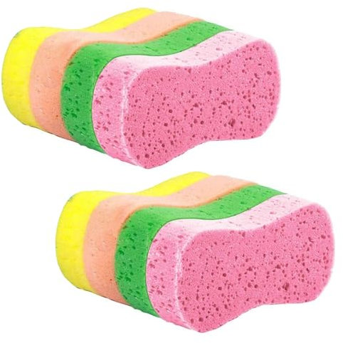 8 Pack Car Sponge, Jumbo Car Wash Sponges for Washing, Non-Scratch Cleaning Sponge for Vehicles, Large Honeycomb Design Sponges for Car Cleaning (22x11x4.5cm, Random Colors)