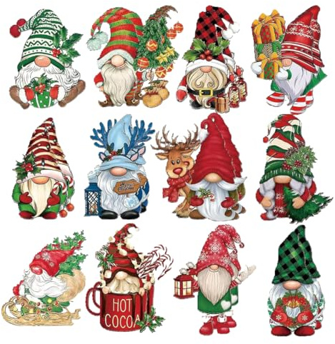 OIXYEY 24 Piezas Adornos Navideños Gnomo para Árbol, Colgantes Navideños de Piñas Naturales y Muñecos con Barba Blanca, Decoración Clásica y Reutilizable para Hogar, Perfecto Familiar