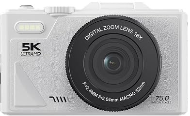 Cámara digital compacta para vlogging y viajes, resolución 5K, fácil de transportar