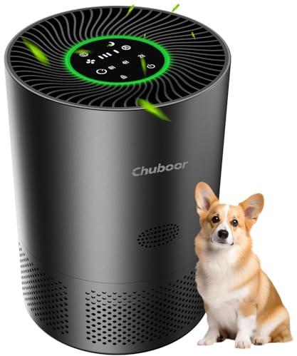 Air Purifier for Bedroom Home,CADR 305m³/h, 5 Speed, 3 Timer, Quiet Sleep Mode, HEPA Air Purifier for Bedroom/office/Living Room for Pet Hair/Dust/Allergie/Pollen/Odor
