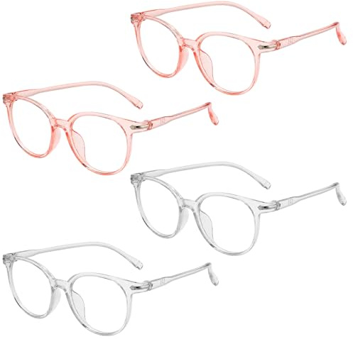 WORUIB 4 PCS Kids Blue Light Glasses, Kids Glasses, with Clear Lenses, Blue Light Blocking Glasses for Daily Use,Lightweight Design, Comfortable Fit