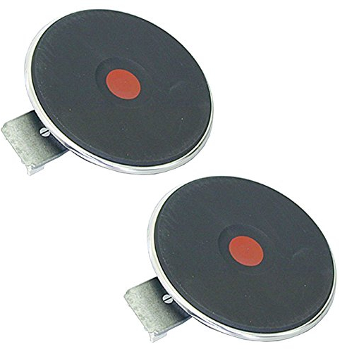 SPARES2GO Electric Hob Red Spot Rapid Heat Hotplate Heating Element (1500W, 4mm Rim, Pack of 2)