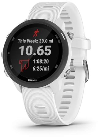 Garmin Forerunner 245 Music - Montre GPS Multi-activité de Running - Boîtier 42 mm Blanc
