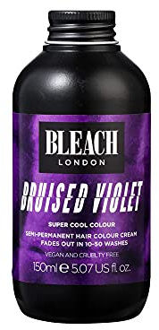 BLEACH LONDON Bruised Violet Color - Semi-Permanent Hair Color, Deep Dramatic Purple, Vegan, Cruelty Free, Temporary Hair Color Cream, 5.07 fl .oz