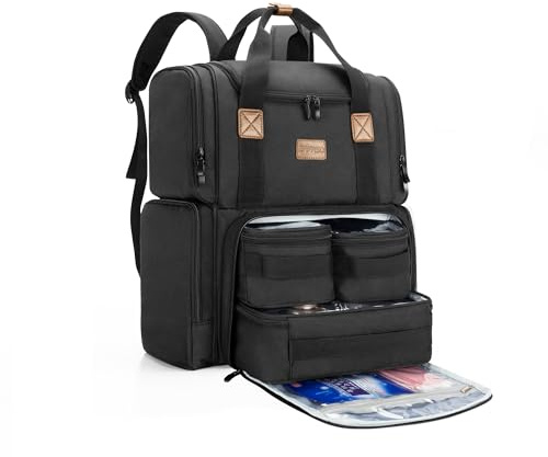 BAFASO Kosmetiktasche Rucksack, Make Up Organizer Tasche für Damen, Kulturtasche Rucksack für Mädchen, Kosmetik Aufbewahrung Tasche für Unterwegs, Schwarz