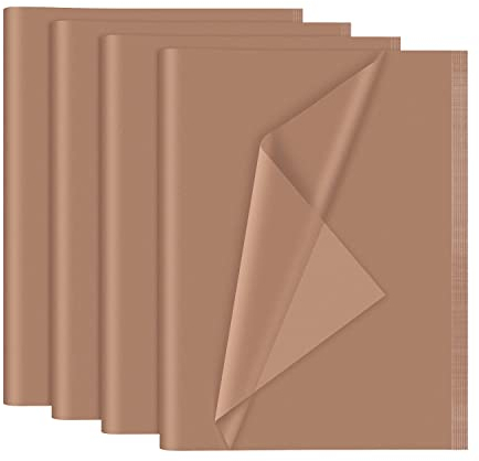 NEBURORA 120 Blatt Braunes Seidenpapier 35 x 50 cm Dunkelbraunes Geschenkpapier, Lose Braune Geschenkpapierbögen für Geschenktüten, Verpackungen, Blumenfüller Basteln Geburtstag Feiertagsdekoration
