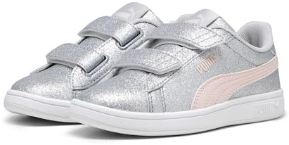 PUMA Smash 3.0 Glitz Glam V PS, Sneaker, Glacial Gray-Frosty Pink, 28 EU