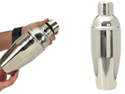 DRW Coctelera Acero Inoxidable Brillo 10x10x24 cm y 0.7 litros