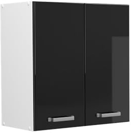 Vicco Elément Haut de Cuisine R-Line, Noir Haute Brillance, 60cm, pour Une Combinaison Libre au Sein de systèmes de Cuisine modulaires