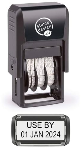Self Inking Changeable Date Stamp - Use By Date Stamp in Black Ink