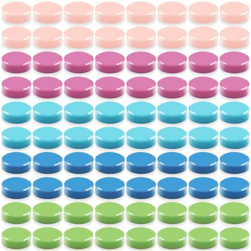 ZDZBLX Magnete für Magnettafel, 80 Stück 5 Farben Mini Magnete Stark Kleine Kühlschrankmagnete, Bunte Whiteboard Magnet, Runde Magneten für Tafel, Pinnwand, Büro, Schule, Haus, Magnet Kühlschrank