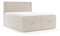 maison de reve - Boxspringbett Pao 160 x 200 cm, mit Bettkasten, H3 Taschenmatratze (20 cm hoch), PU-Topper mit Algae Bezug, Kopfteil, Webstoff, Beige Farbe