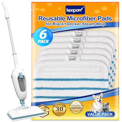 KEEPOW - Lavadera para escoba negra y Decker limpiador de vapor, compatible con Black Decker Steam Mop FSM1630S/FSMP20, 6 unidades