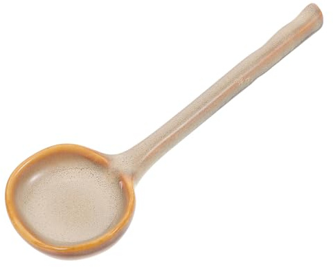 PRETYZOOM Cuchara De Cerámica Retro Para Servir Cuchara Larga De Mango Para Arroz Ramen Sopas Avena Yogur Ensalada Postre La Mesa Cocina