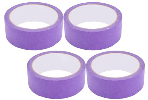 XUMIUZIY Lot de 4 Rubans de Masquage pour Peintre, Ruban Adhésif en Papier Crépon pour Peinture et Finition Automobile, sans Résidus, Extérieur Inscriptible, Barrière de Perméation, Facile à