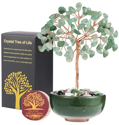 Ytbeoxk Green Aventurine Crystal Tree Healing Luck Home Office Decor Gift