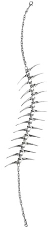 Collier de chaîne en os d ' épine audacieux, bijoux en alliage d ' argent audacieux pour les amateurs de rue, pour meilleur ami et partenaire, chaîne de clavicule en arête de poisson en épine
