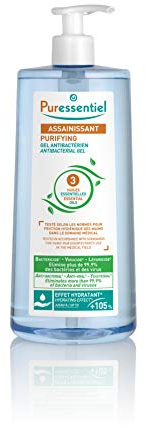 Puressentiel - Purificante - Gel Disinfettante Mani - Presidio Medico Chirurgico - Azione anti-batterica, anti-virale e levuricida - 3 Oli essenziali - Effetto idratante - Formato convenienza - 975 ml