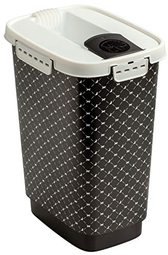 Rotho Flo Tierfutterbehälter 4.1l mit Deckel, lebensmittelechter Kunststoff (PP) BPA-frei, schwarz, 4.1l (19.5 x 13.6 x 27.0 cm)