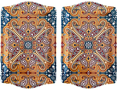 Totally Turkish Premium Design Small Serving Tray – Twin Pack of Trays with Gift Box, Decorative Serving Plates for Cups, Drinks, Bowls. 25 x 16 cm. Ideal Surface tidier for Household Items (Galata)