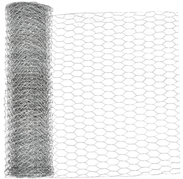 5m Galvanized Wire Mesh - Chicken & Hardware Mesh Poultry Netting for Craft Work & Animal Enclosure