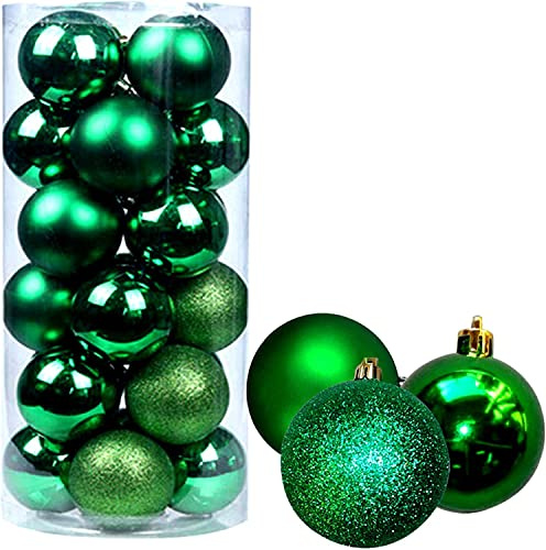 60mm/18Pcs Christmas Baubles Shatterproof Dark Green, Christmas Tree Decorations Ball Ornaments Balls Xmas Hanging Decorations Holiday Decor - Shiny,Matte,Glitter