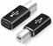 USB-C-Buchse auf Drucker-Stecker-Adapter (2er-Pack), USB Typ C auf USB B, Konvertierungs-Anschluss, unterstützt Datensynchronisation, kompatibel mit Brother HP, Dell, Xerox Samsung usw. und Piano