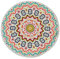miqna Mandala Teppich, Rund für Wohnzimmer Schlafzimmer, Waschbar Vintage, Boho, Küchenteppich (Bunt, 120x120 cm)