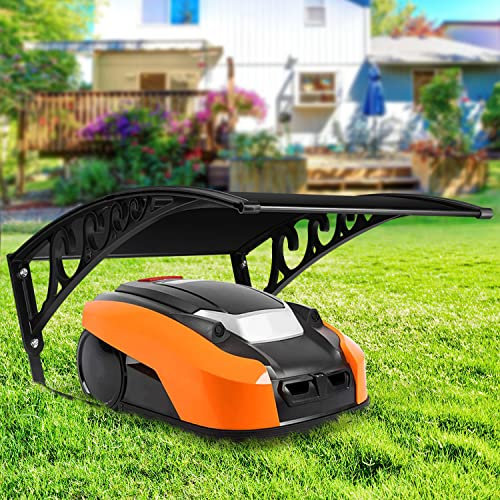 Daromigo Mähroboter Garage Dach Carport für Rasenmäher Roboter 106 x 87 x 50 cm aus Polycarbonat für Mähroboter Rasenroboter Automower Schutz vor Regen, Hagel und UV-Strahlen Schwarz