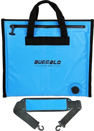 Buffalo Gear Insulated Fishing Bait Bag,20×18in Small Fish Cooler Bag Waterproof Fish Kill Bag Leakproof Fish Cooler,Blue