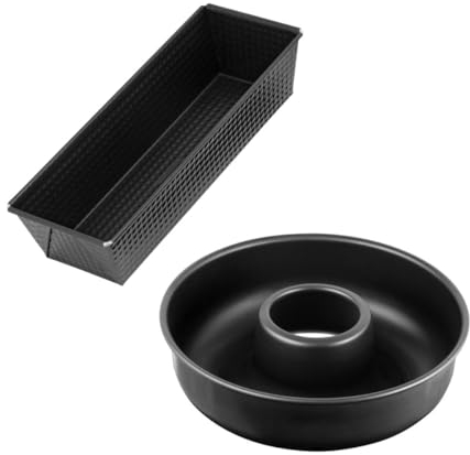 Zenker 9925250 Lot de 2 moules à gâteaux, Moule à savarin à fond lisse, moule couronne, moule à cheminée, moule à cake, moule rectangulaire, moule à pain, Acier, 28 x 8 cm et 30,5 x 11,5 x 7,5 cm