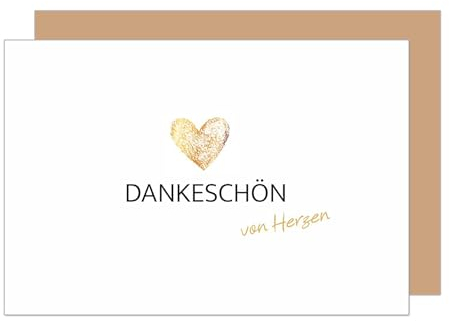 Edition Seidel Premium Glückwunschkarte mit Umschlag. Dankeskarte Grußkarte Billet Danke Danksagung Dankeschön von Herzen Mann Frau Freund Freundin (D146 SW024)