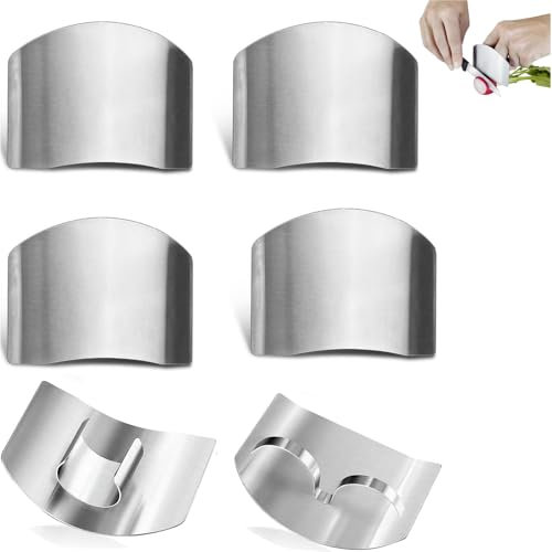 LiJuanWang Protectores de Dedo de Acero Inoxidable,6 Piezas Protector de Dedos de Acero Inoxidable,Protector de Manos,Utensilios de Cocina para Chef,2 Estilos