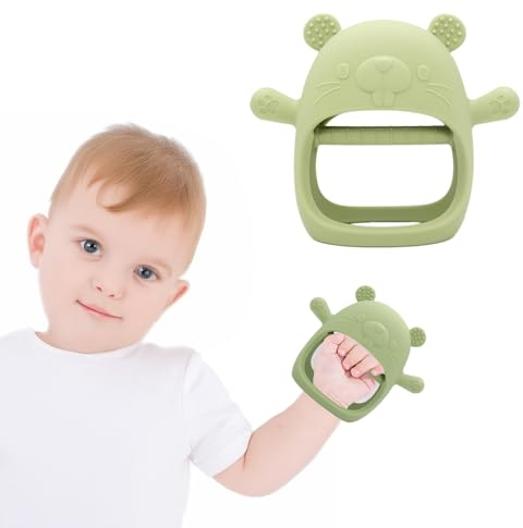 Beißring Zahnungshilfe - Beißspielzeug für Baby ab 0-12 Monate, Handschuh Beissring, Sensorisches Fäustling Spielzeug, Geschenke für Kleinkinder