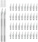YPYMOD 2 Pièces Précision Cutter Scalpel, Avec 40 Lames, Cutter de Précision Couteau pour Découpe de Travail D'art Bricolage, Spéléologie, Sculpture, Diy Sculpture Couteaux de Loisirs(Argent)