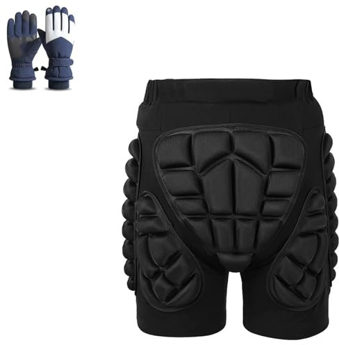 Qixfyze 3D Hüftpolster Eva Protektorenhose Gepolsterter Shorts Crash-Pad Impakthose,Unisex-3D-Schutz for Hüfte,Gesäß Und Steißbein Beim Skifahren,Skaten,Snowboarden,Skateboarden for Kinder(B,XXL)