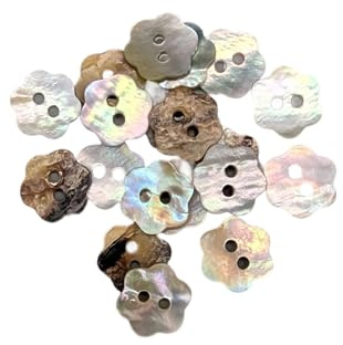 BOTIBOTON - Botones Nacar Natural - Boton de conchas naturales - AKOYA acabados nacarados - Varias tallas, pequeños y muy grandes, corazones y flor - Fabricado y Enviado desde España - 12 mm