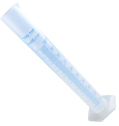 Bojueshaw 100ml Plastic Graduated Cylinder,Transparent Blue Line Science Lab Test Tube with Hexagonal Base for Kitchen Lab Home