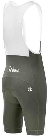 INBIKE Bibs Shorts Culotte Ciclismo Hombres Pantalones Cortos de Bicicleta con Protección Solar UPF50+ con Gel Acolchado y Bolsillo Transpirable Ropa Interior de Biciclet MTB Verde M