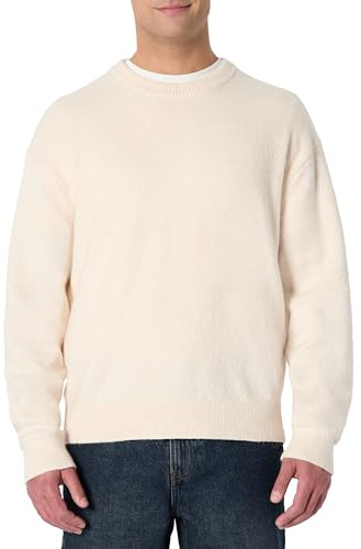 Amazon Essentials Pull Texturé Ras-de-Cou en Coton Mélangé, Coupe Décontractée Homme, Avoine Chiné, XL
