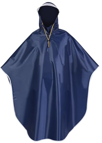 VANZACK Poncho para Bicicleta Unisex Azul Marino, Tejido Oxford y Pvc Resistente al Viento, Abrigo Capucha Ligero Talla Única, para Ciclismo, Scooter y Silla de Ruedas en Días Lluviosos