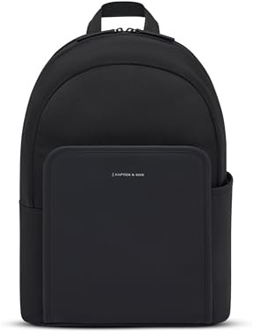 Kapten & Son Rucksack Aalborg NEW All Black 18 L | Rucksack Damen & Herren Schwarz | Handgepäck Rucksack mit 16'' Laptopfach | Backpack ideal für Uni, Arbeit, Reisen
