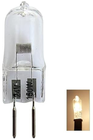 Lampadina alogena G6.35 24V 150W a capsula a lunga durata, sorgente luminosa alogena con attacco GY6.35, adatta per la sostituzione dell'illuminazione in case e luoghi di lavoro (24v 150w 10 pezzi)